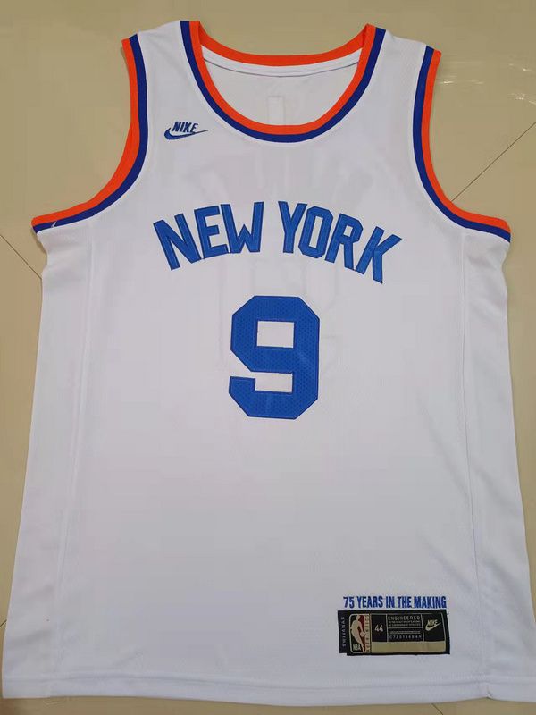Men New York Knicks #9 Barrett White Nike New Game NBA Jersey